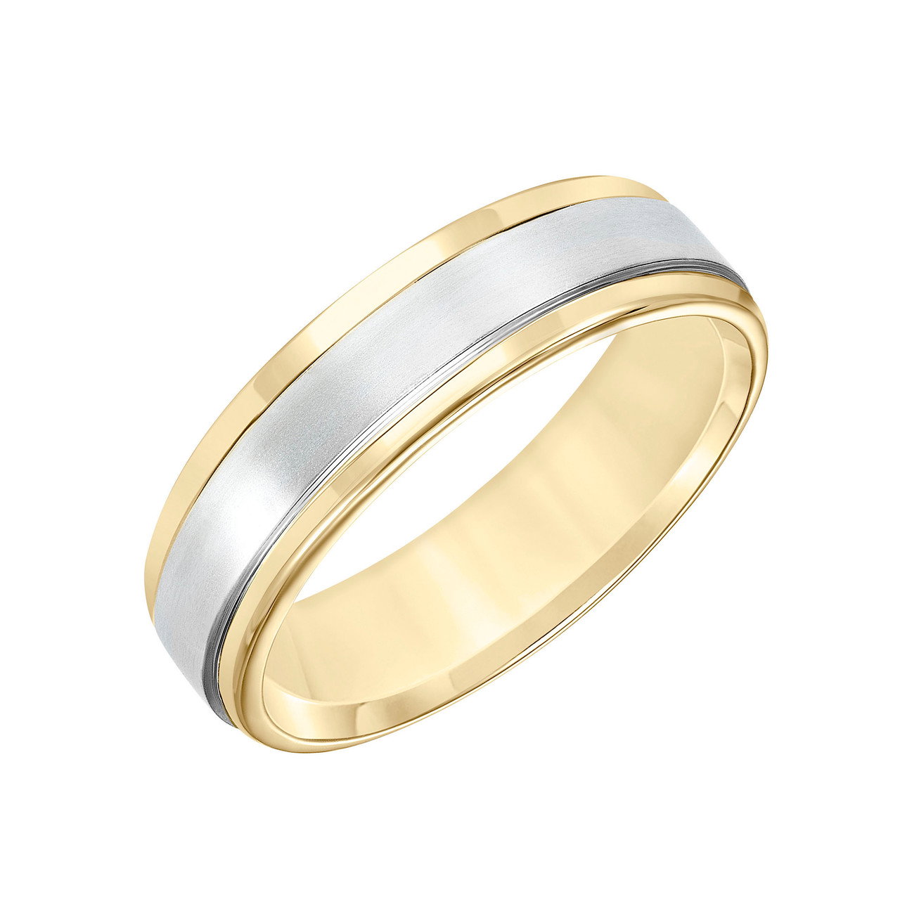 Flat Round Edge Carved 6mm Wedding Band 1