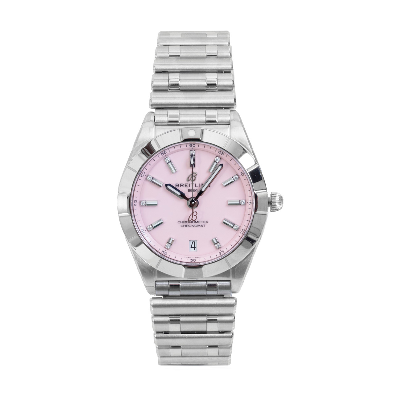 Breitling Chronomat 32 Pink Dial Watch | Stainless Steel 0