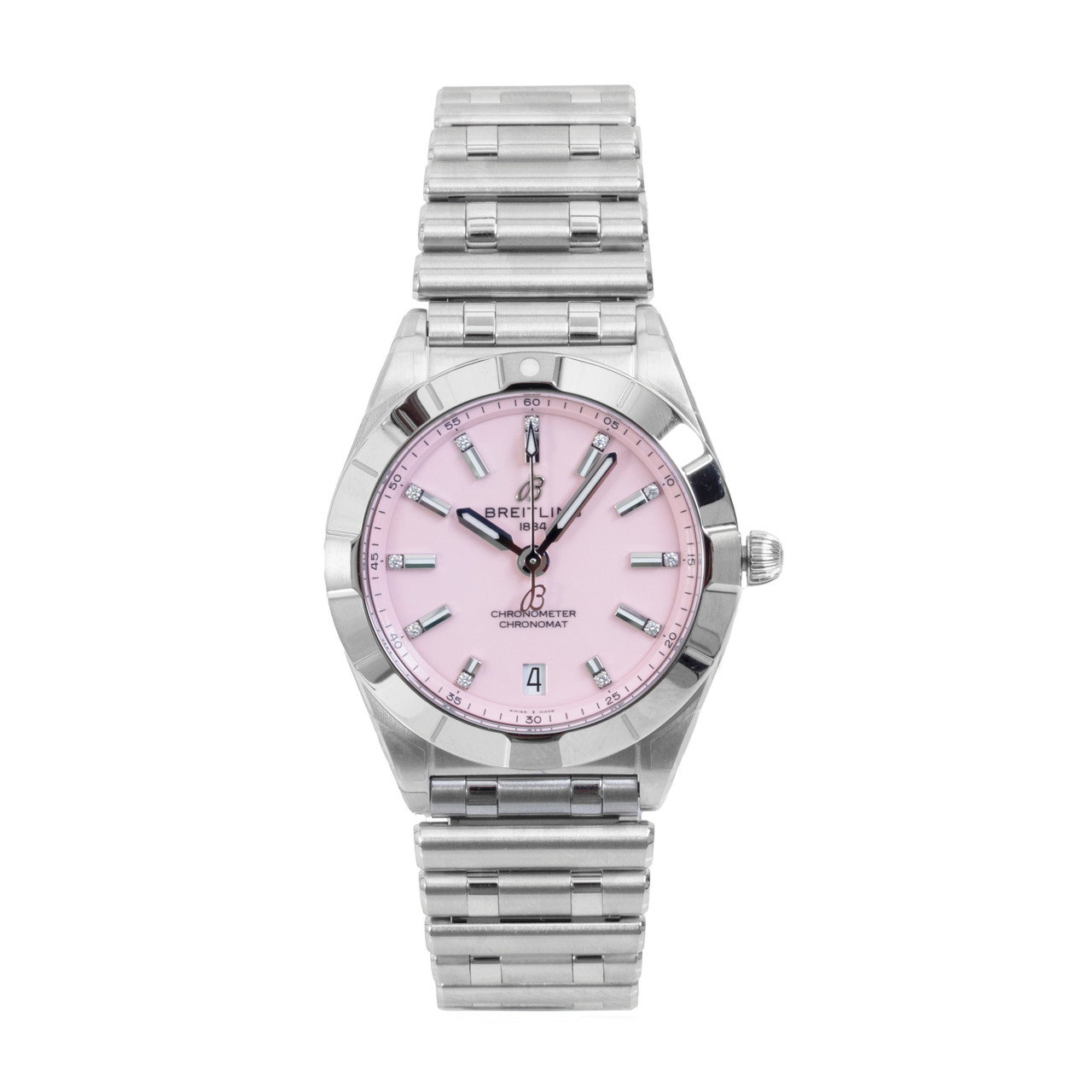 Breitling Chronomat 32 Pink Dial Watch | Stainless Steel