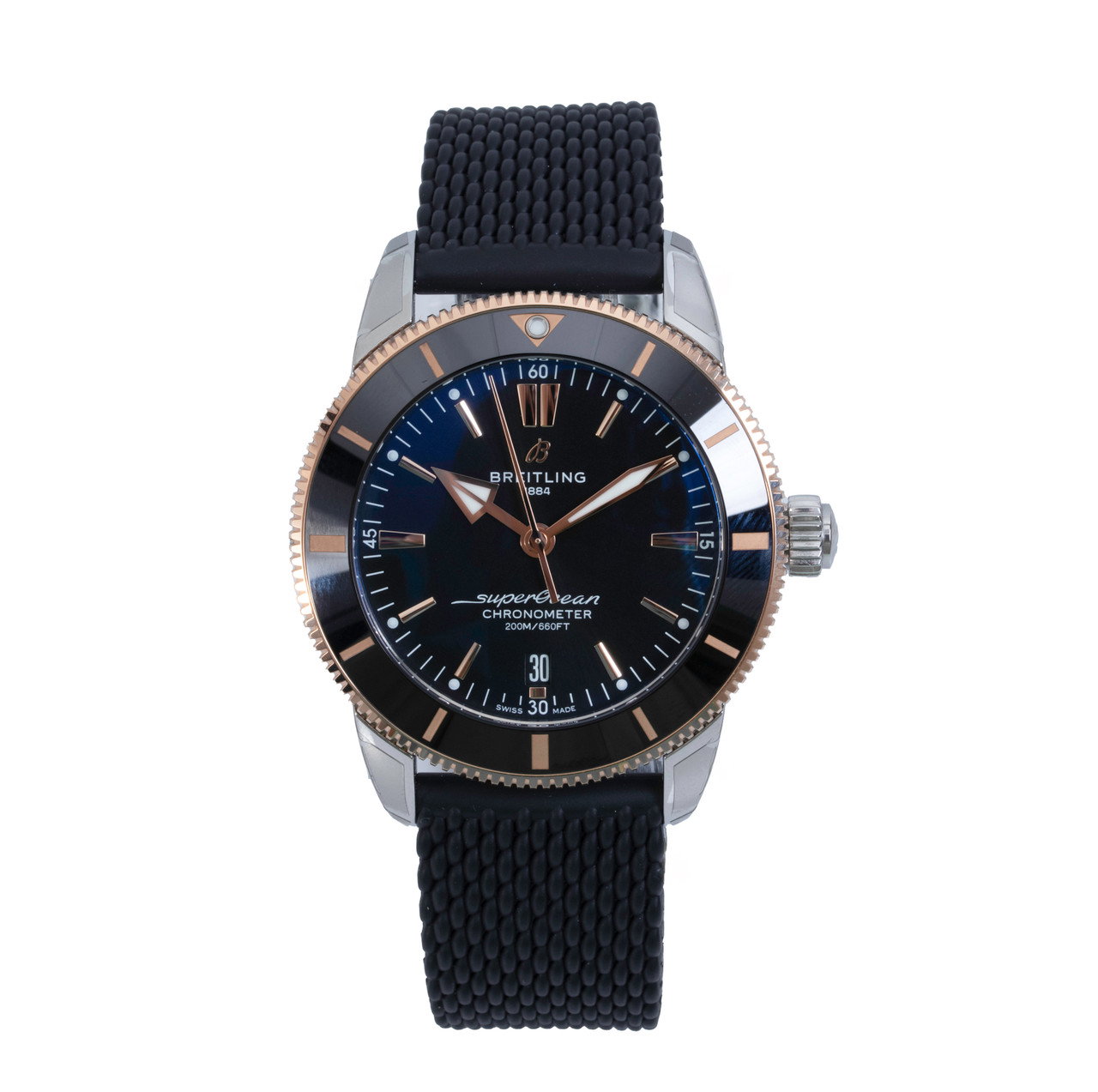 Breitling Superocean Heritage 44 Black Dial Watch | Steel & Red Gold