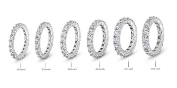 Cushion Diamond Eternity Wedding Band In White Gold 14K