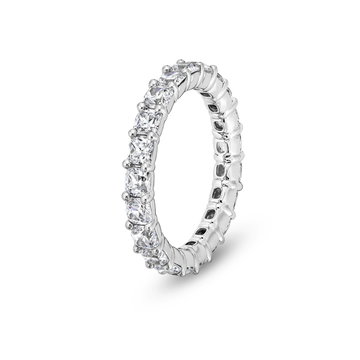 Cushion Diamond Eternity Wedding Band In White Gold 14K