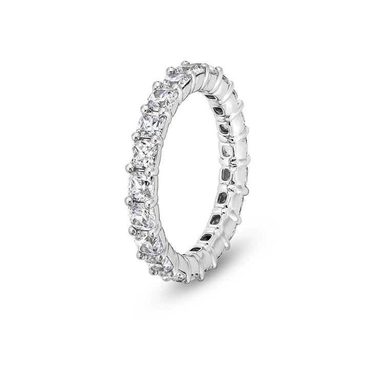 Cushion Diamond Eternity Wedding Band In White Gold 14K