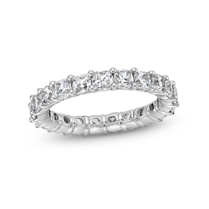 Cushion Diamond Eternity Wedding Band In White Gold 14K