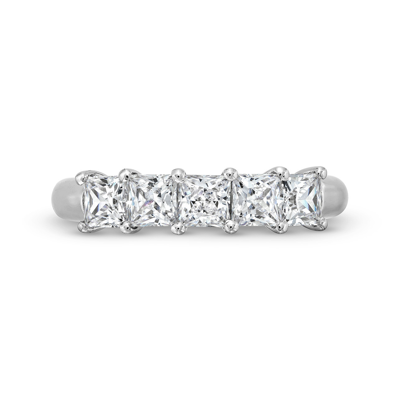 Five Stone Princess Diamond Wedding Band 0