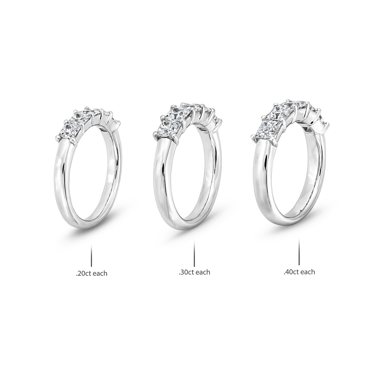 Five Stone Princess Diamond Wedding Band 1
