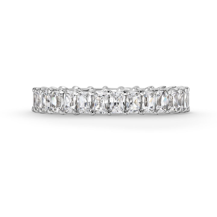 Radiant Diamond Eternity Wedding Band In White Gold 14K