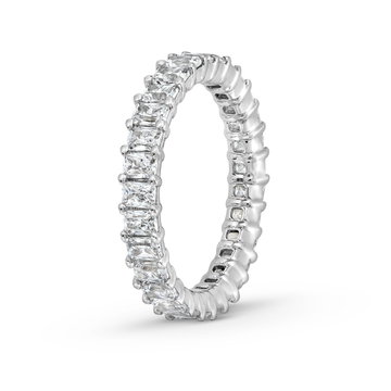 Radiant Diamond Eternity Wedding Band In White Gold 14K