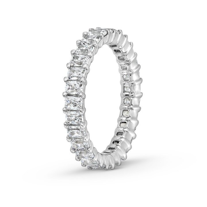 Radiant Diamond Eternity Wedding Band In White Gold 14K