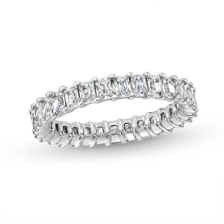 Radiant Diamond Eternity Wedding Band In White Gold 14K
