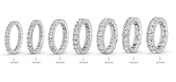 Radiant Diamond Eternity Wedding Band In White Gold 14K