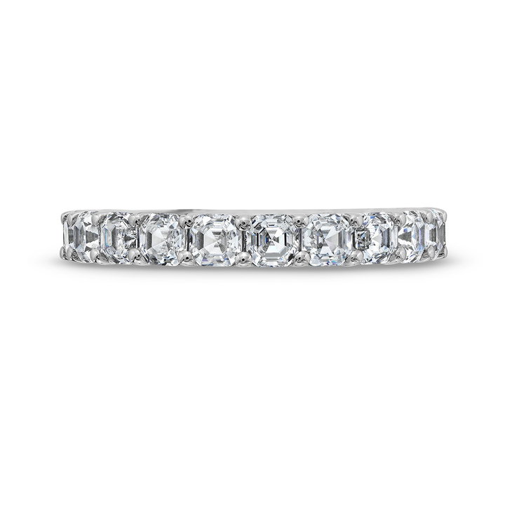 Asscher Diamond Eternity Wedding Band In White Gold 14K