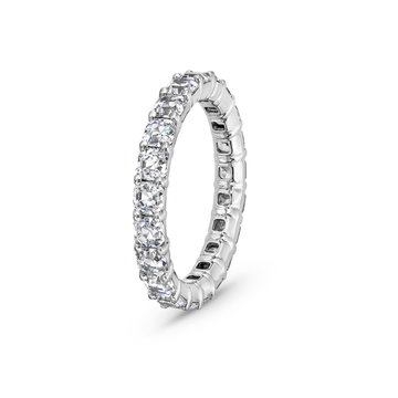 Asscher Diamond Eternity Wedding Band In White Gold 14K