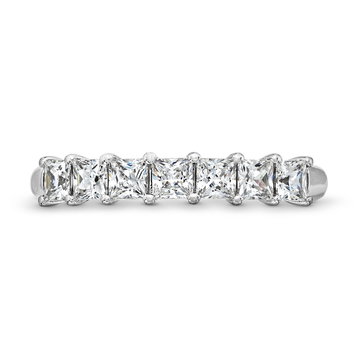 Seven Stone Princess Diamond Wedding Band In White Gold 14K