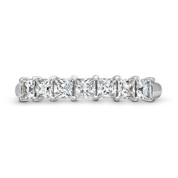 Seven Stone Princess Diamond Wedding Band In White Gold 14K