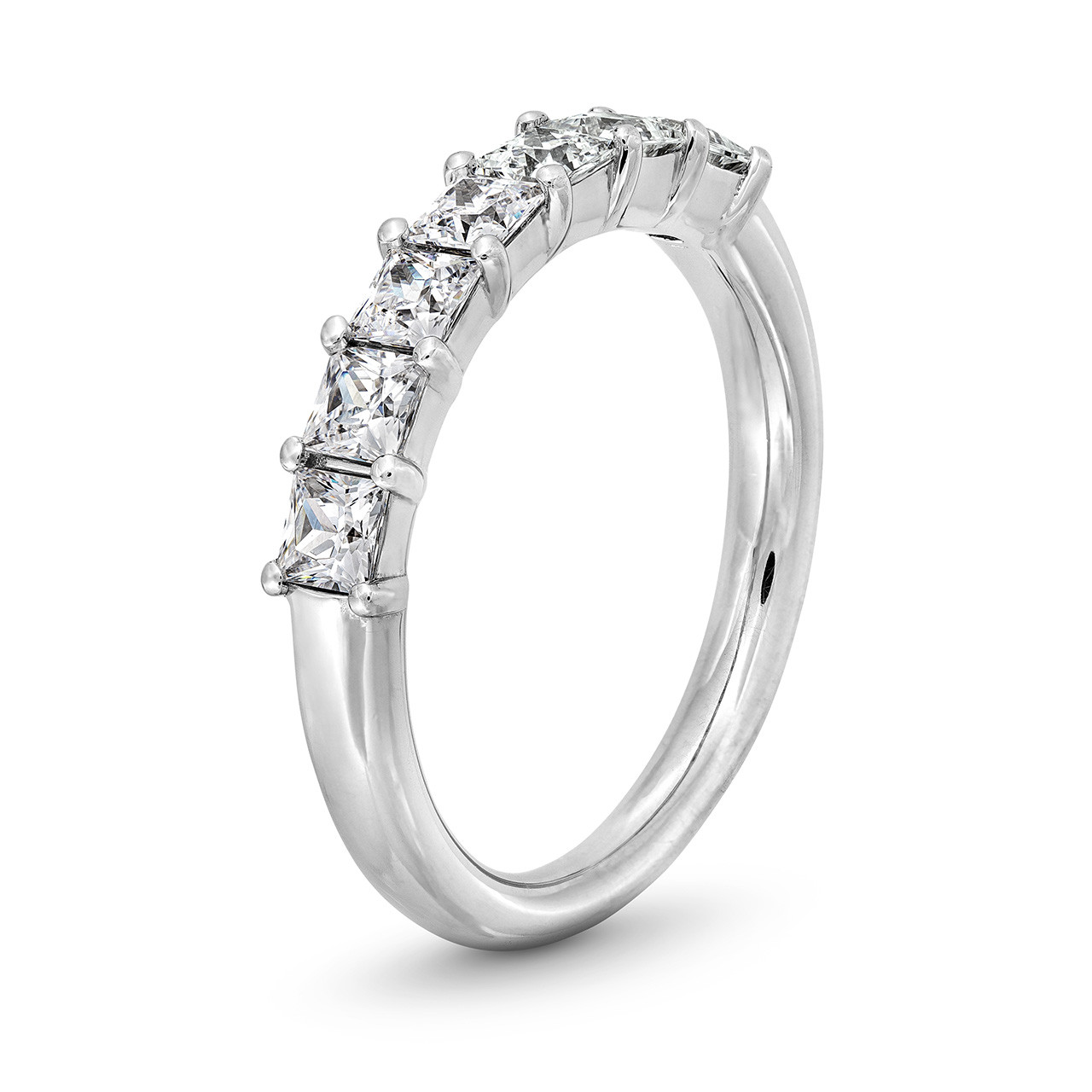 Seven Stone Princess Diamond Wedding Band In White Gold 14K 1