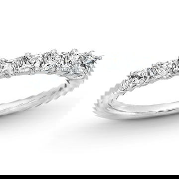 Seven Stone Princess Diamond Wedding Band