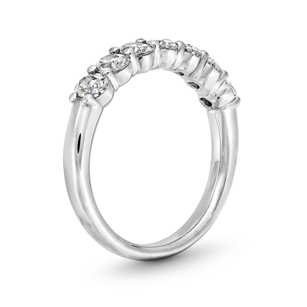 Seven Stone Oval Diamond Wedding Band In White Gold 14K 1