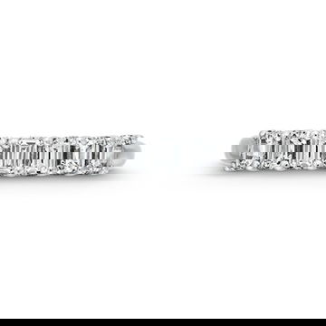 Seven Stone Emerald Diamond Wedding Band