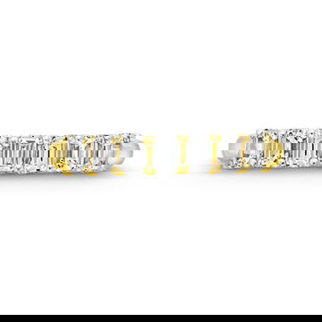 Seven Stone Emerald Diamond Wedding Band
