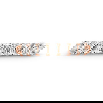 Seven Stone Emerald Diamond Wedding Band