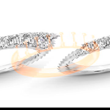 Seven Stone Emerald Diamond Wedding Band