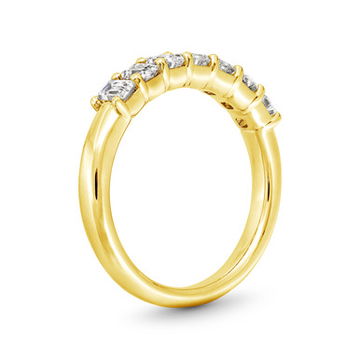 Seven Stone Emerald Diamond Wedding Band