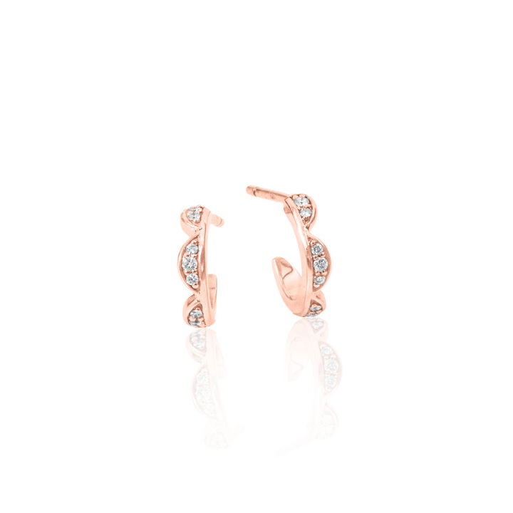 Tacori Crescent Rose Gold Huggie Earrings