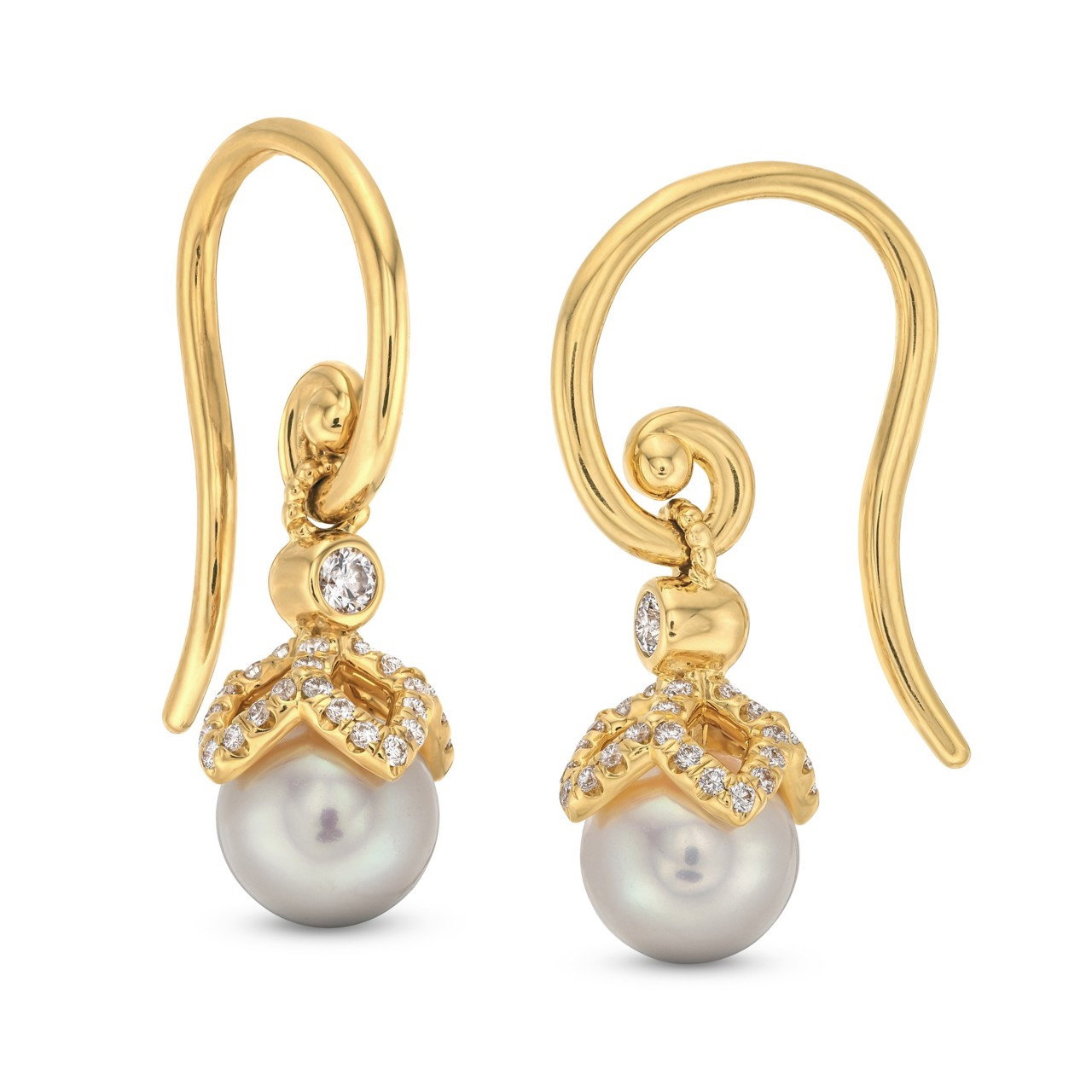 Verragio Diamond Pearl Dangle Earrings 0