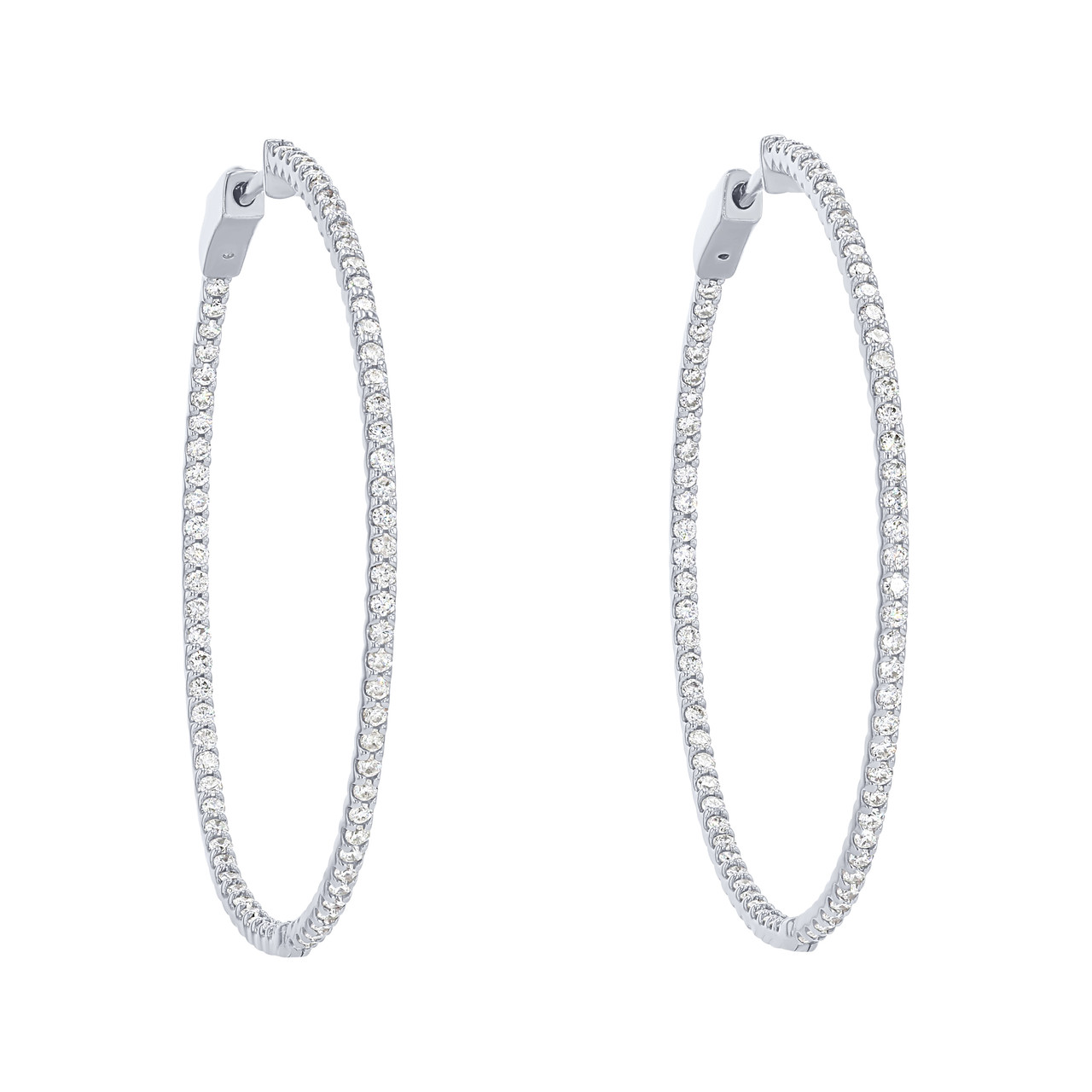 1.80 Inch Diamond Hoop Earrings 0