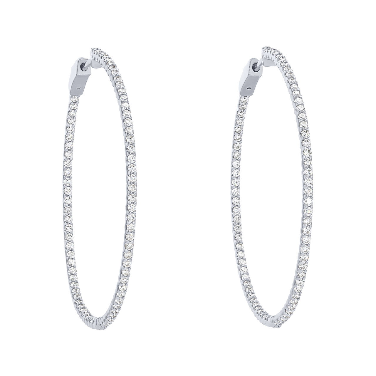1.80 Inch Diamond Hoop Earrings 0