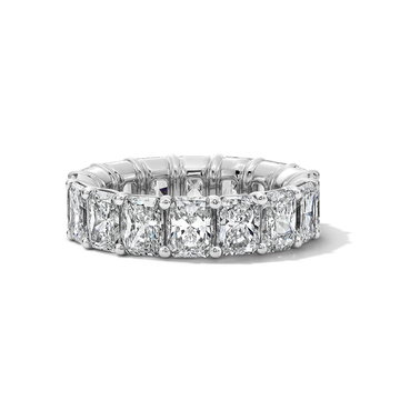 Radiant Diamond Eternity Band (8tw) In Solid 18K White Gold
