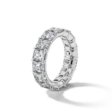 Radiant Diamond Eternity Band (8tw) In Solid 18K White Gold
