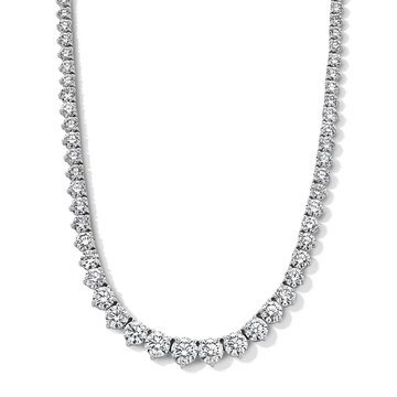 Diamond Riviera Necklace (20tw) In White Gold 14K