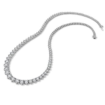 Diamond Riviera Necklace (20tw) In White Gold 14K