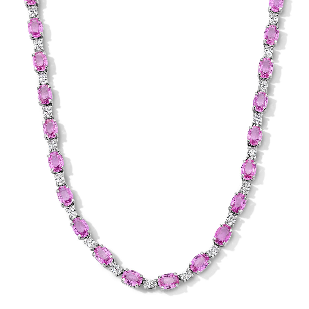 Pink Sapphire Diamond Necklace (31.82tw) 0