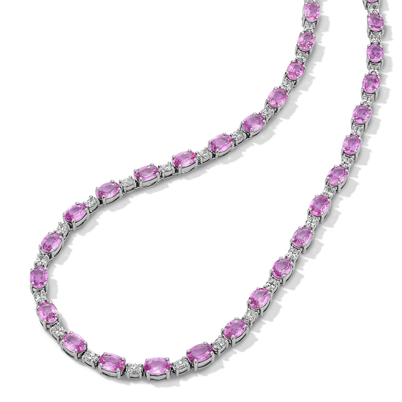 Pink Sapphire Diamond Necklace (31.82tw) 1
