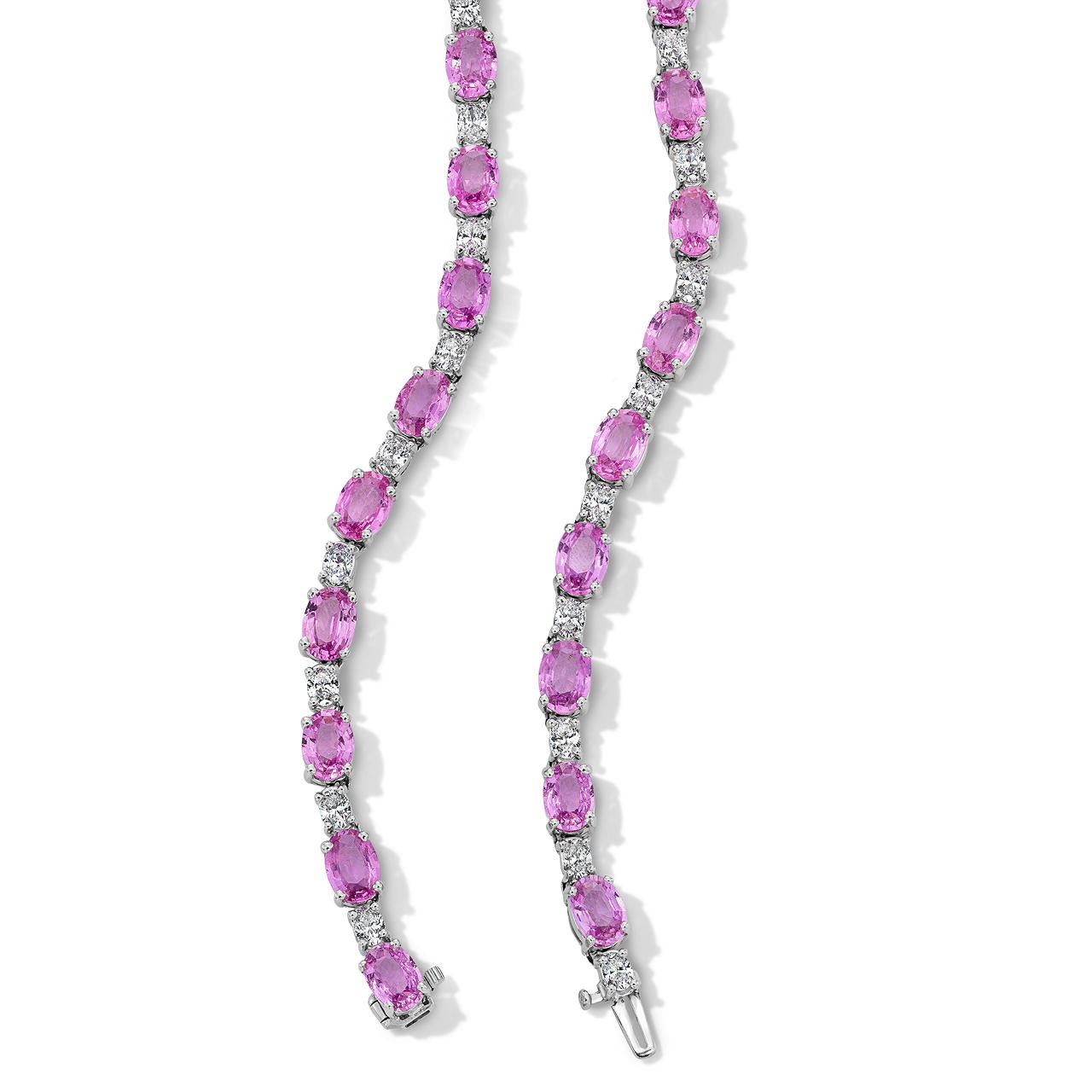 Pink Sapphire Diamond Necklace (31.82tw) 2