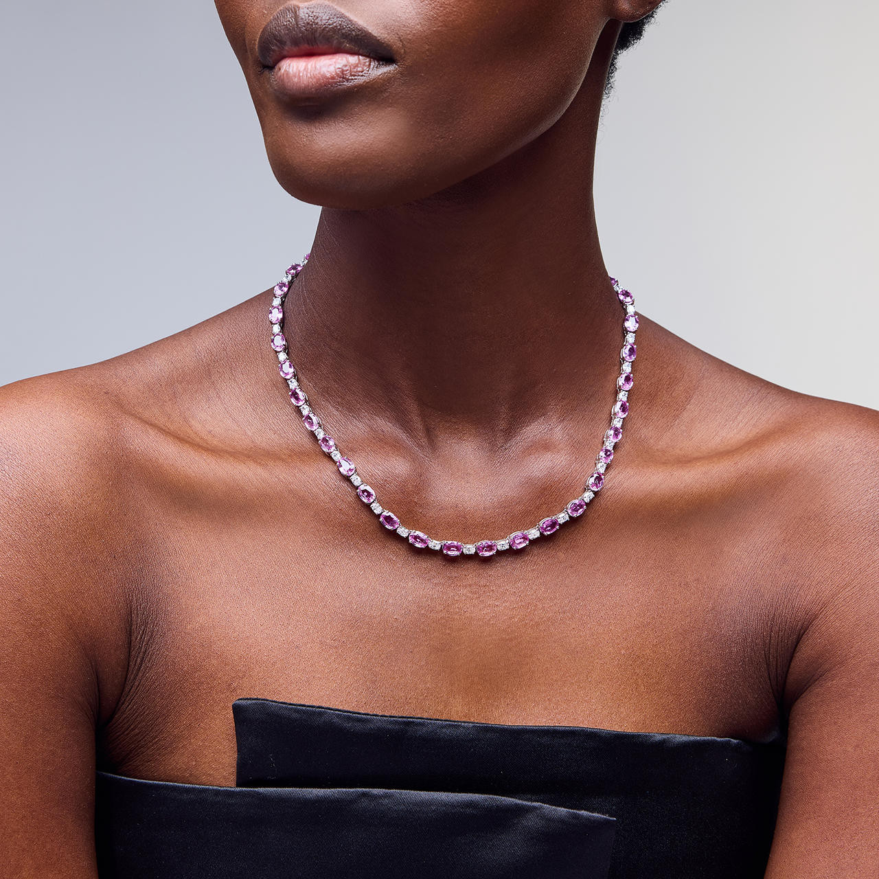 Pink Sapphire Diamond Necklace (31.82tw) 3
