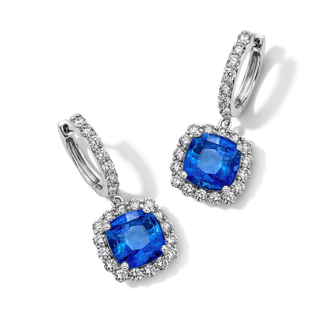 Blue Sapphire Diamond Earrings (5.26tw) 0