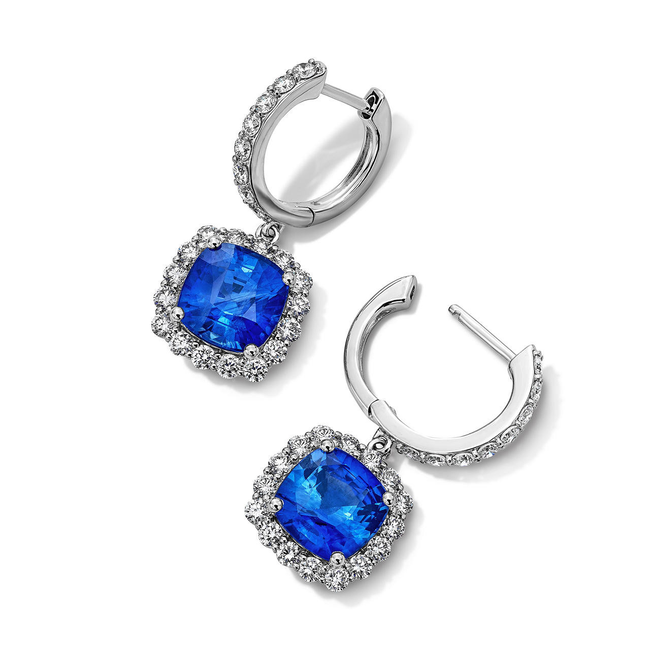Blue Sapphire Diamond Earrings (5.26tw) 1