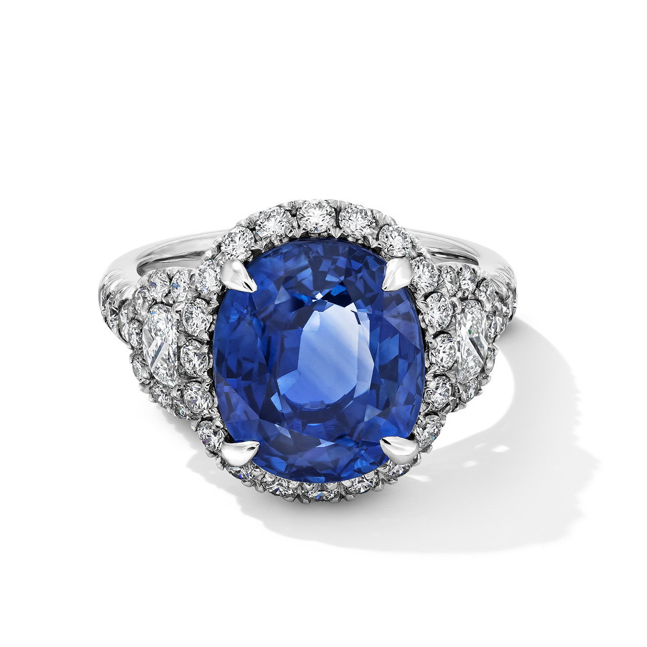 Blue Sapphire Halo Engagement Ring (8.08tw)