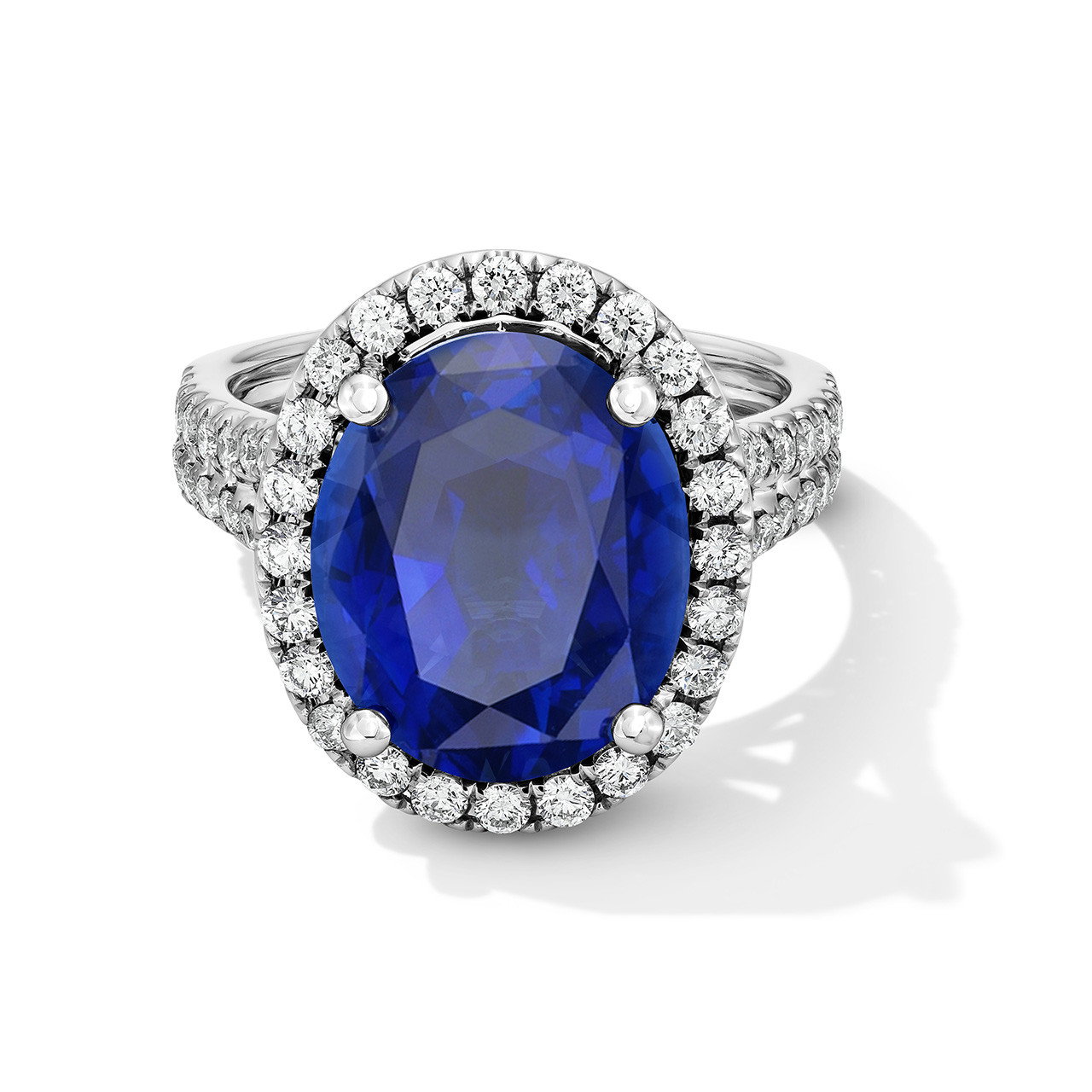 Blue Sapphire Halo Engagement Ring (7.47tw)