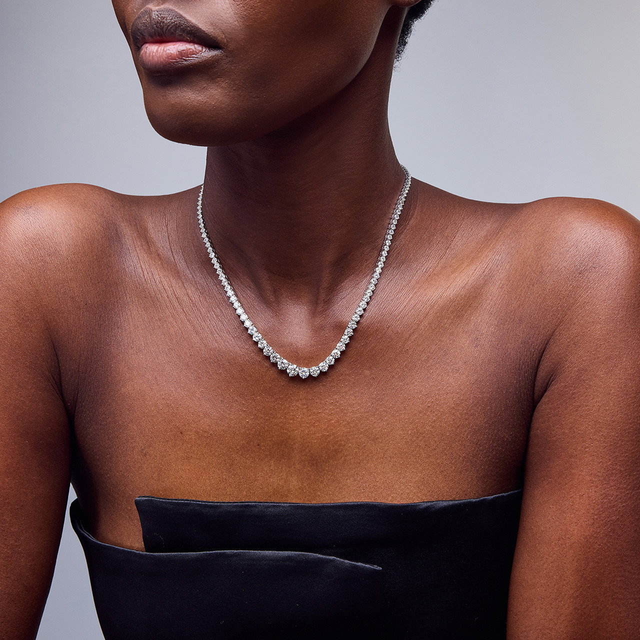 Graduated Diamond Riviera Necklace (15.05tw) 2