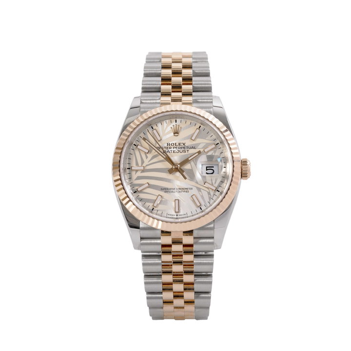 Rolex Datejust 36 Palm Motif Dial Watch | Oystersteel & Everose Gold