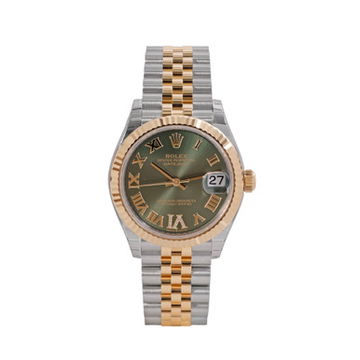 Rolex Datejust 31 Olive Green Dial Watch | Oystersteel & Yellow Gold