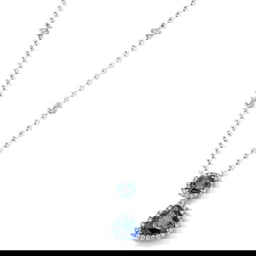 5.13 ct. Blue Sapphire Halo Diamond Pendant Necklace 0