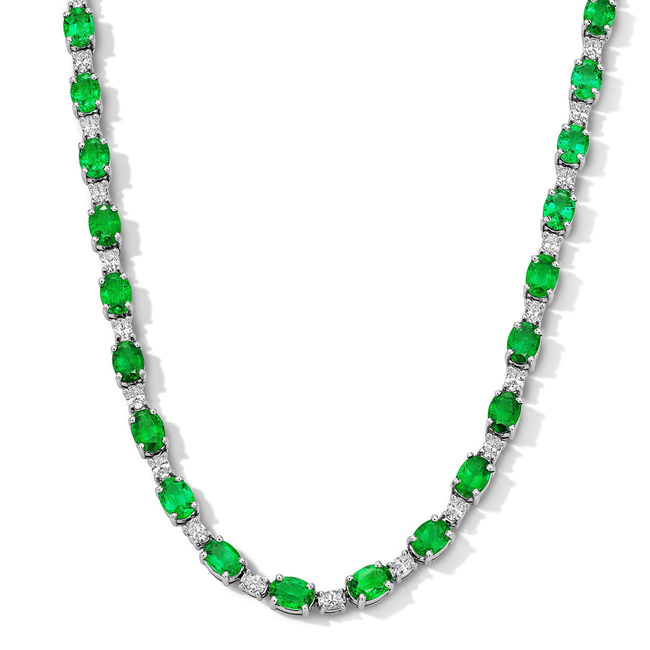 Green Emerald Diamond Necklace (26tw) 0