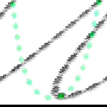 26 ct. Green Emerald Diamond Necklace 0