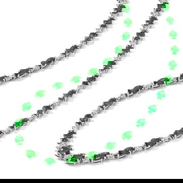 26 ct. Green Emerald Diamond Necklace 2